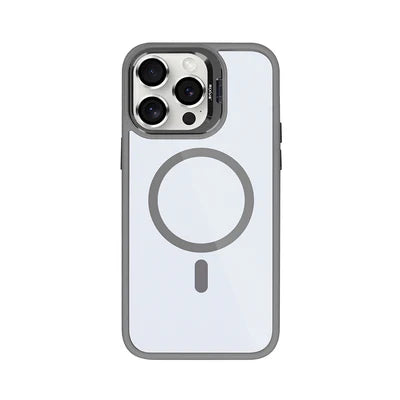 MagSafe Hülle Transparent Grau mit Kameraschutz – für iPhone 15 Pro