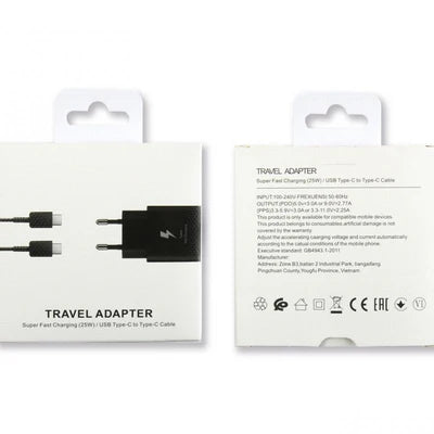 25W Super Fast Charging Travel Adapter (USB-C auf USB-C Kabel)