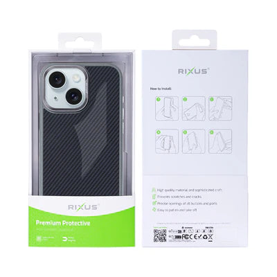 iPhone 14 Schutzhülle im Carbon-Look mit grauen Rändern – Stylisch & stoßfest