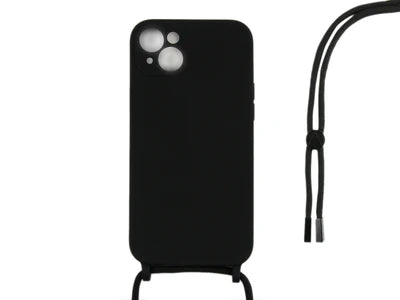 Schwarze Handyhülle mit Kordel & Kameraschutz – Für iPhone 14