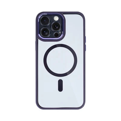 RIXUS Magnet Case – Lila | Metall-Kameraschutz | für iPhone 15 Pro Max
