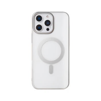 RIXUS Magnet Case – Silver | Transparentes MagSafe Case für iPhone 15 Pro Max