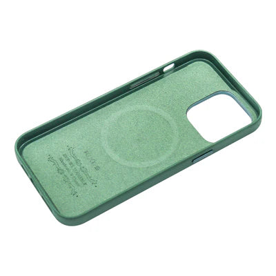 RIXUS Luxury Line Hülle – Dunkelgrün mit Türkisem Kameraschutz – Magnetisch – für iPhone 14