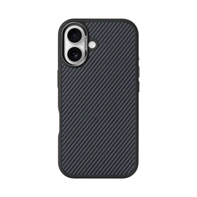 RIXUS Carbon Hülle für iPhone 16 – Schwarz