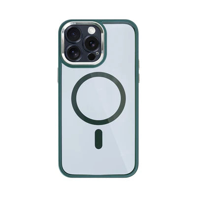 RIXUS Magnet Case – Grün | Metall-Kameraschutz | für iPhone 15 Pro Max