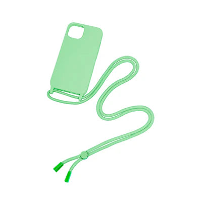 Rixus iPhone 13 Pro Silikon‑Crossbody‑Case in Mintgrün mit Trageband