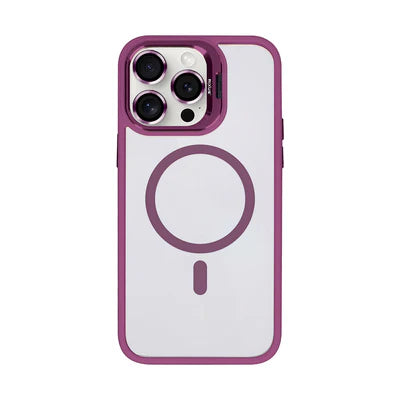 RIXUS iPhone 13 Pro Max Hülle mit Kameraschutz und MagSafe – Pink/Violett Transparent
