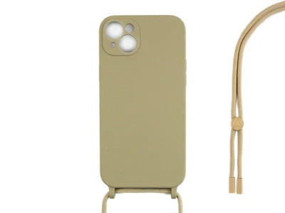 RIXUS Silikonhülle mit Band – Gold – Für iPhone 14
