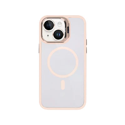 RIXUS MagSafe‑Clear‑Hülle in Roségold mit Kameraschutz – für iPhone 14