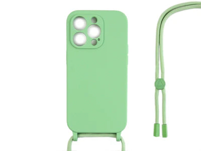 RIXUS Silikon Hülle mit Trageband – Mintgrün | Für iPhone 14 Pro Max