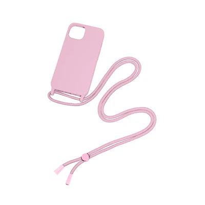 RIXUS Umhängehülle Rosa – Handyhülle mit Band für iPhone 15 Pro