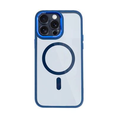 RIXUS Magnet Hülle mit Kameraschutzglas – Blau – iPhone 15 Pro Max