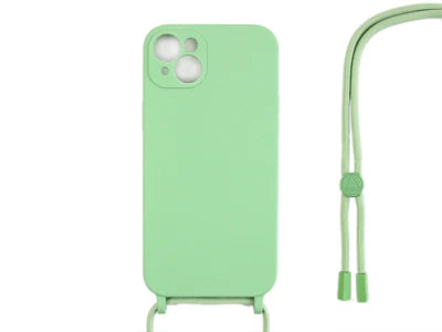 RIXUS Silikonhülle mit Band – Mintgrün – Für iPhone 14