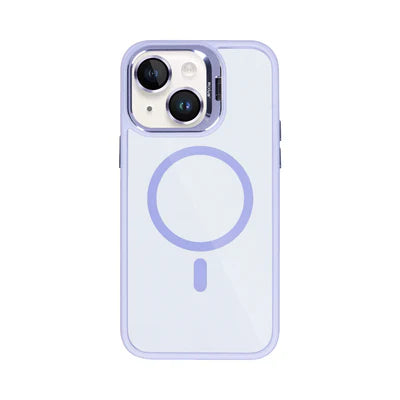 RIXUS MagSafe‑Clear‑Hülle in Flieder‑Lavendel mit Kameraschutz – für iPhone 14