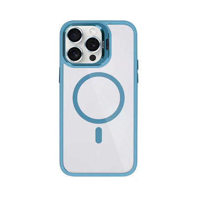 RIXUS iPhone 13 Pro Max Hülle mit Kameraschutz und MagSafe – Blau/Transparent