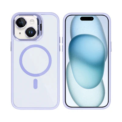 RIXUS MagLine Case Helllila – Transparentes iPhone 15 Case mit Kameraschutz & MagSafe-Kompatibilität