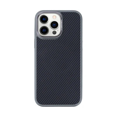 RIXUS Carbon Fiber Look Hülle – Titanium Grey – iPhone 15 Pro