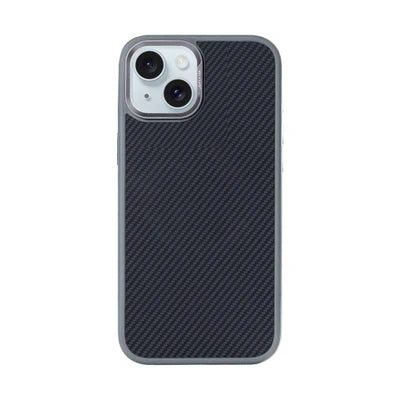 iPhone 14 Schutzhülle im Carbon-Look mit grauen Rändern – Stylisch & stoßfest