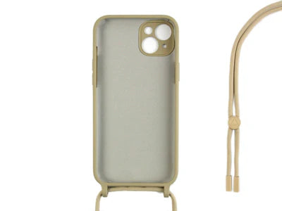 RIXUS Silikonhülle mit Band – Gold – Für iPhone 14